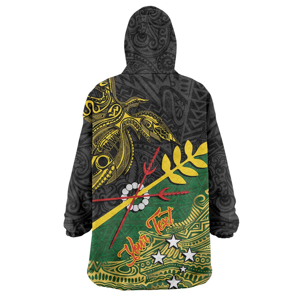 Personalized Chimpu Province Papua New Guinea Wearable Blanket Hoodie Bird-of-paradise Art Tattoo and Melanesian Motifs - Polynesian Pride