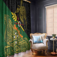 Chimpu Province Papua New Guinea Window Curtain Bird-of-paradise Art Tattoo and Melanesian Motifs - Polynesian Pride