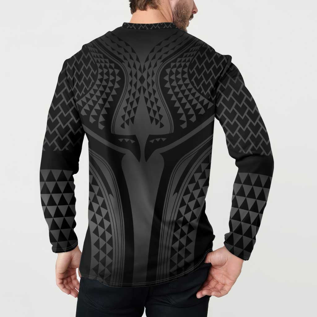 Hawaiian Kakau Art Tattoos Aquaman Style Button Sweatshirt Special Edition LT03 - Polynesian Pride