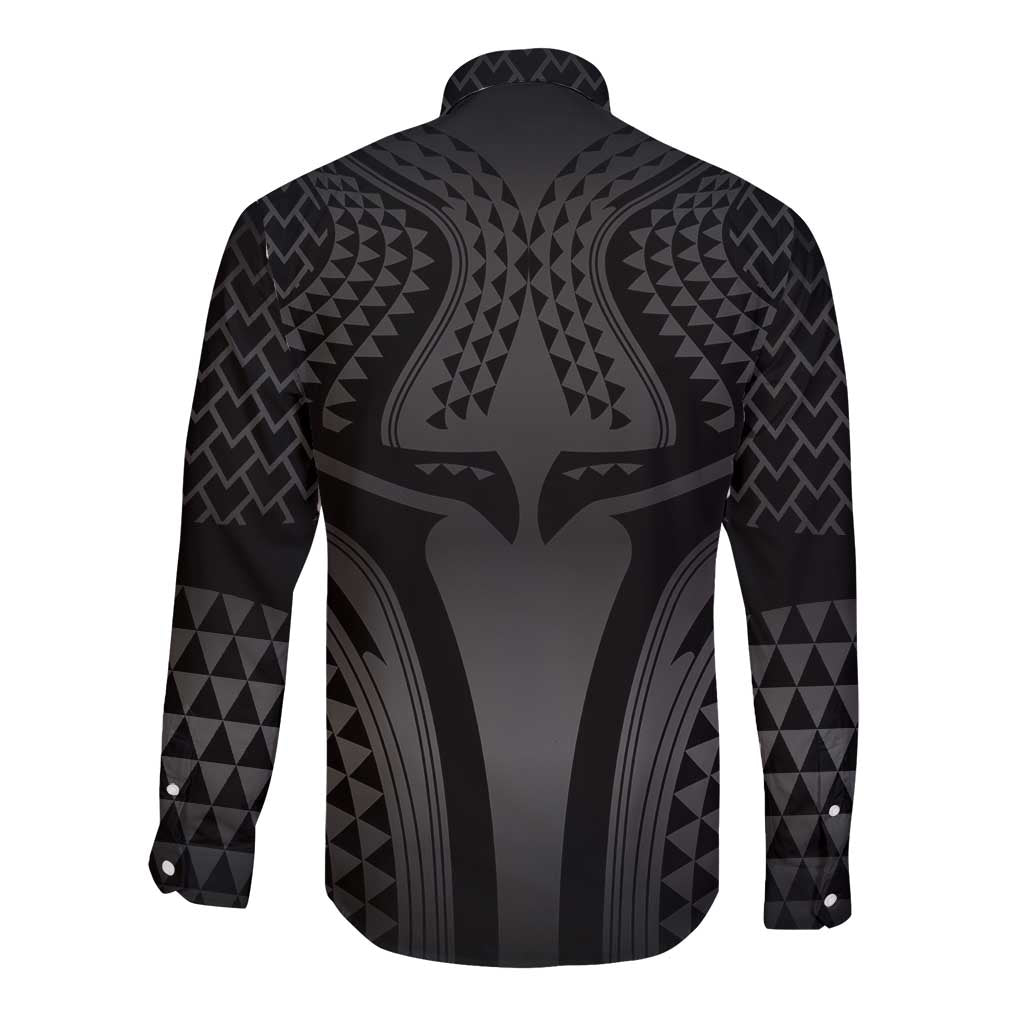 Hawaiian Kakau Art Tattoos Aquaman Style Long Sleeve Button Shirt Special Edition - Polynesian Pride