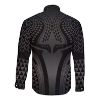 Hawaiian Kakau Art Tattoos Aquaman Style Long Sleeve Button Shirt Special Edition - Polynesian Pride