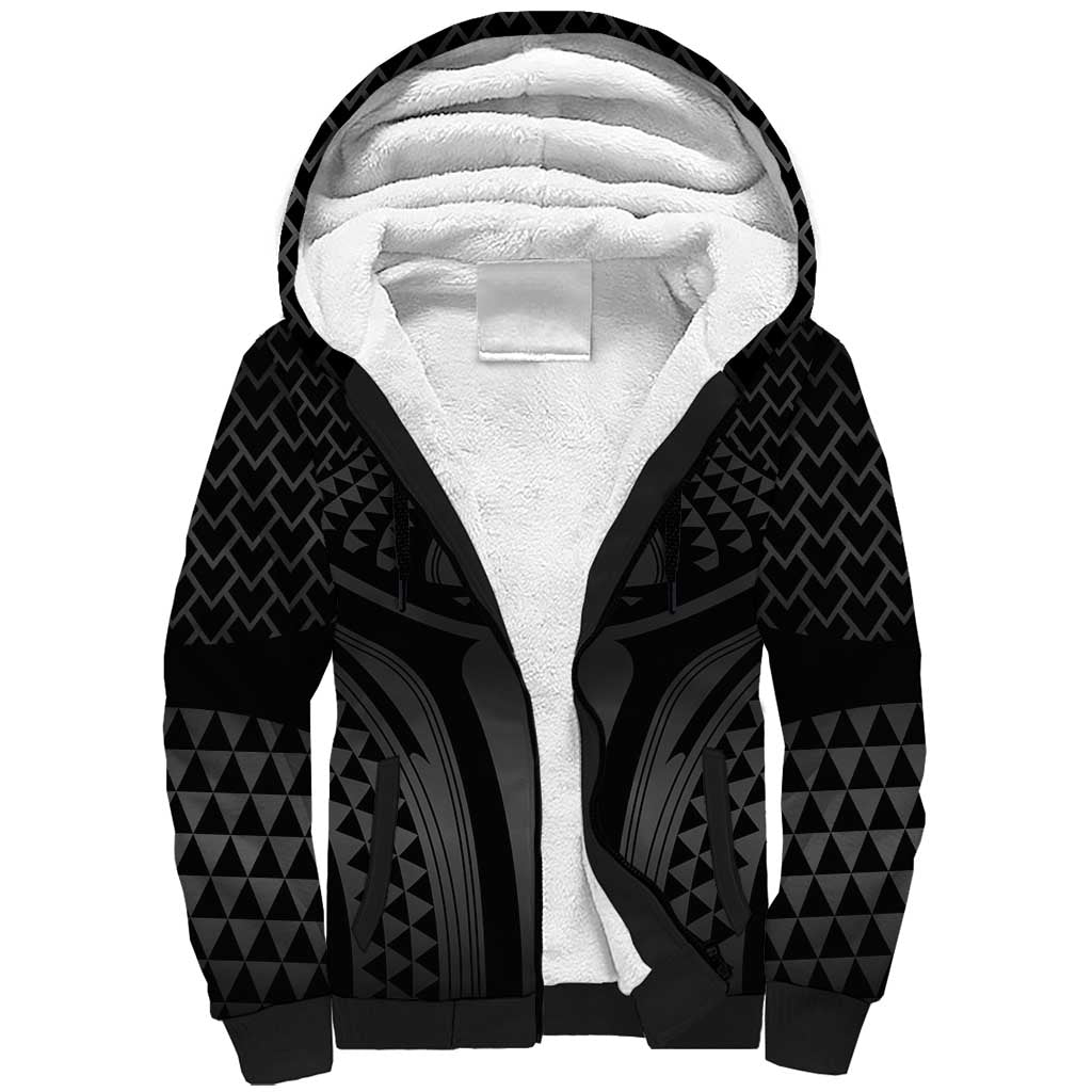 Hawaiian Kakau Art Tattoos Aquaman Style Sherpa Hoodie Special Edition LT03 Unisex Black - Polynesian Pride
