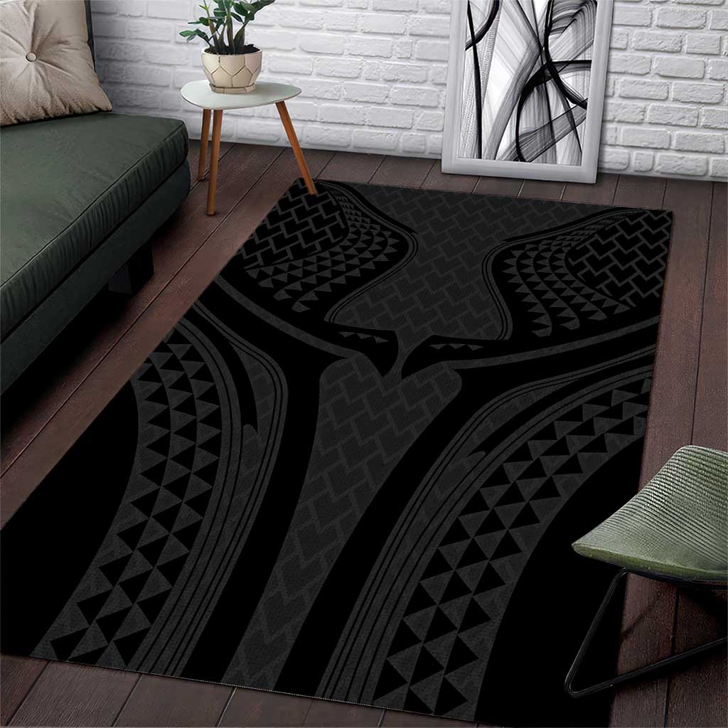 Hawaiian Kakau Art Tattoos Aquaman Style Area Rug Black Version - Polynesian Pride