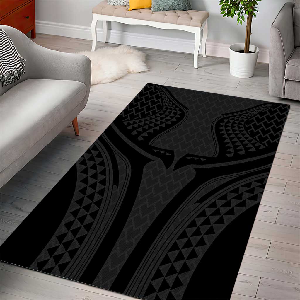 Hawaiian Kakau Art Tattoos Aquaman Style Area Rug Black Version - Polynesian Pride