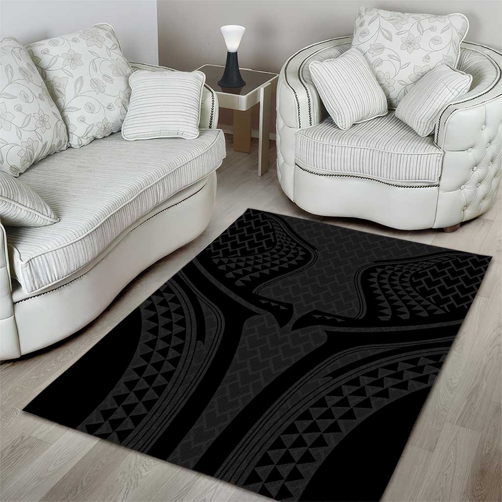 Hawaiian Kakau Art Tattoos Aquaman Style Area Rug Black Version - Polynesian Pride