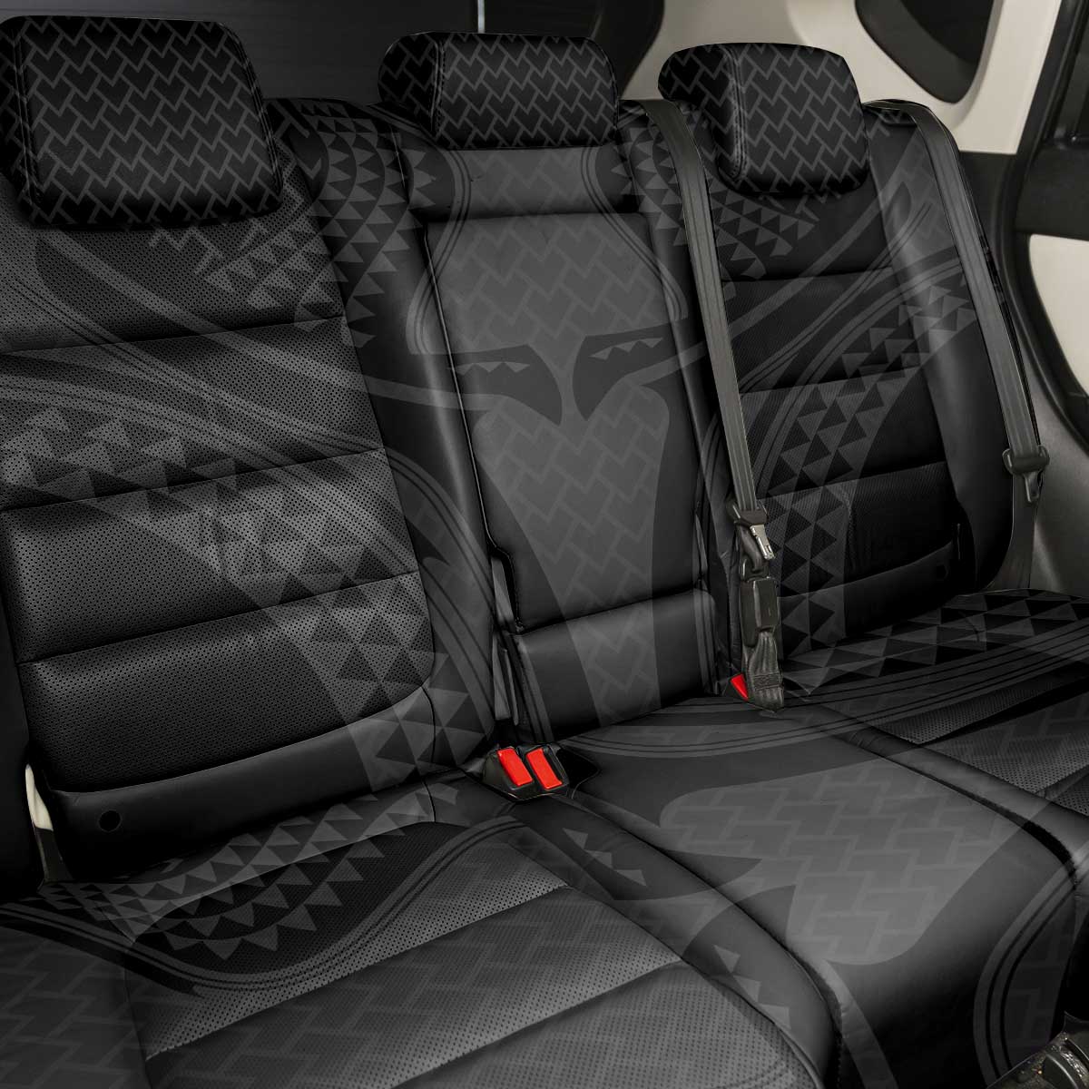 Hawaiian Kakau Art Tattoos Aquaman Style Back Car Seat Cover Black Version - Polynesian Pride