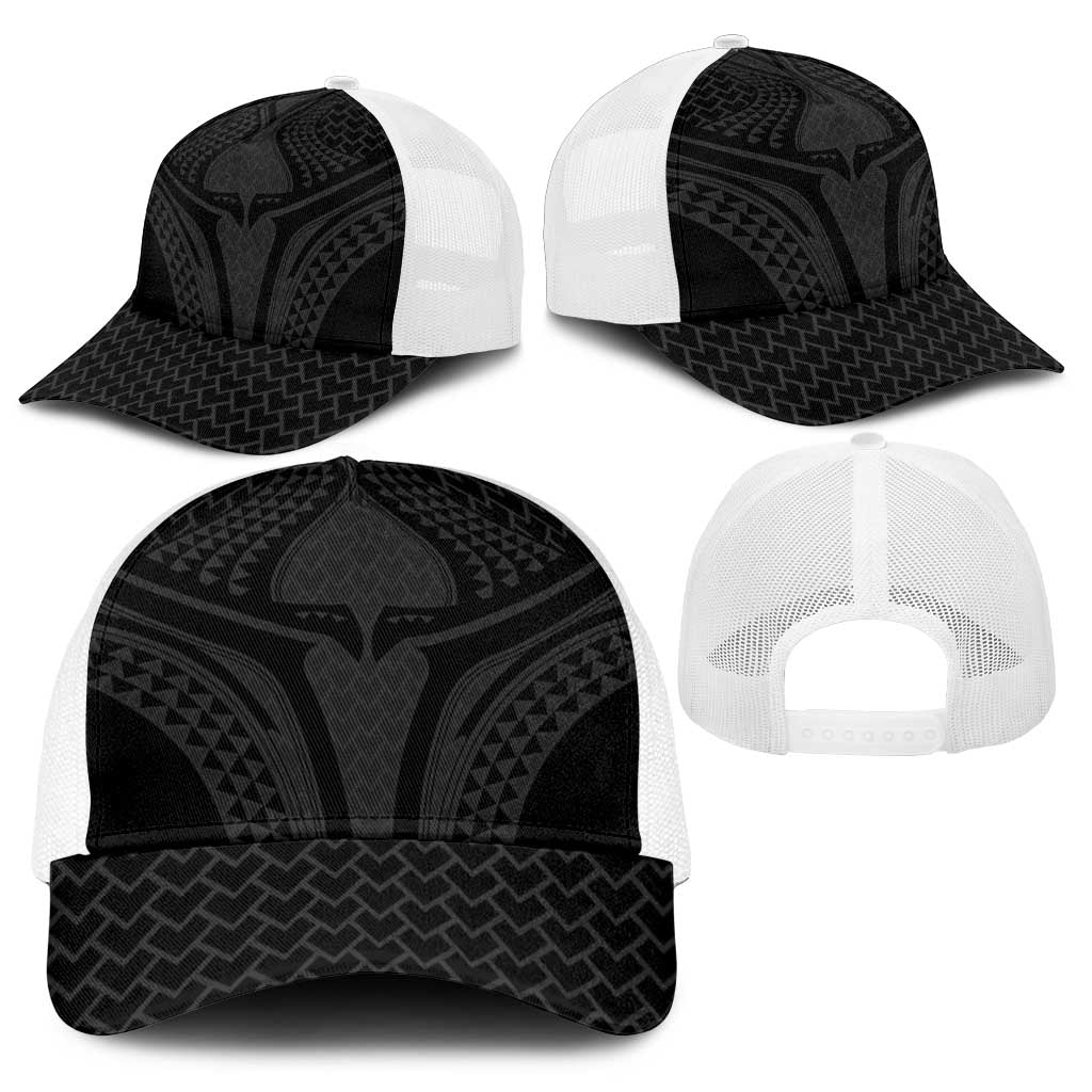 Hawaiian Kakau Art Tattoos Aquaman Style Baseball Net Cap Black Version - Polynesian Pride