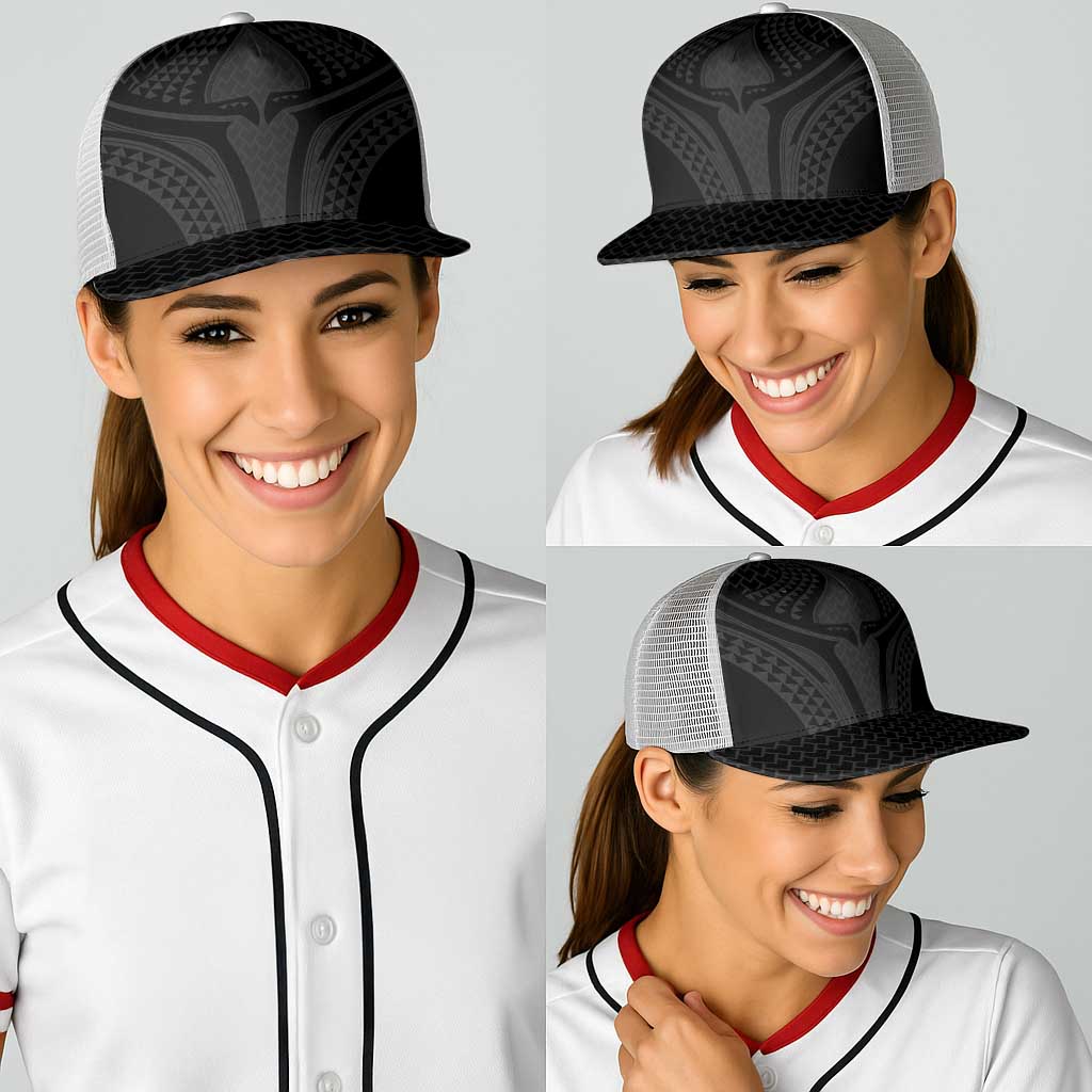 Hawaiian Kakau Art Tattoos Aquaman Style Baseball Net Cap Black Version - Polynesian Pride