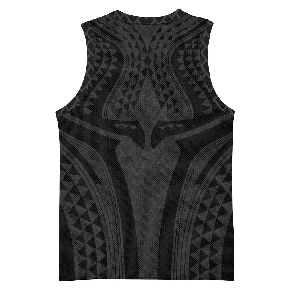 Hawaiian Kakau Art Tattoos Aquaman Style Basketball Jersey Black Version LT03 - Polynesian Pride