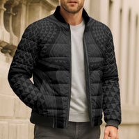 Hawaiian Kakau Art Tattoos Aquaman Style Bomber Puffer Jacket Black Version LT03 - Polynesian Pride