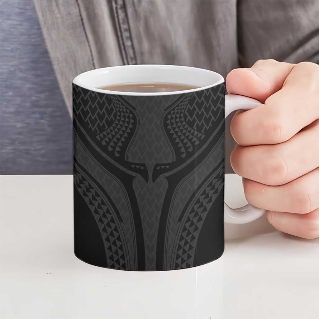 Hawaiian Kakau Art Tattoos Aquaman Style Ceramic Mug Black Version - Polynesian Pride