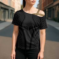 Hawaiian Kakau Art Tattoos Aquaman Style Cross Shoulder Shirt Black Version LT03 - Polynesian Pride