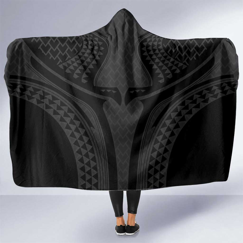 Hawaiian Kakau Art Tattoos Aquaman Style Hooded Blanket Black Version LT03 One Size Black - Polynesian Pride
