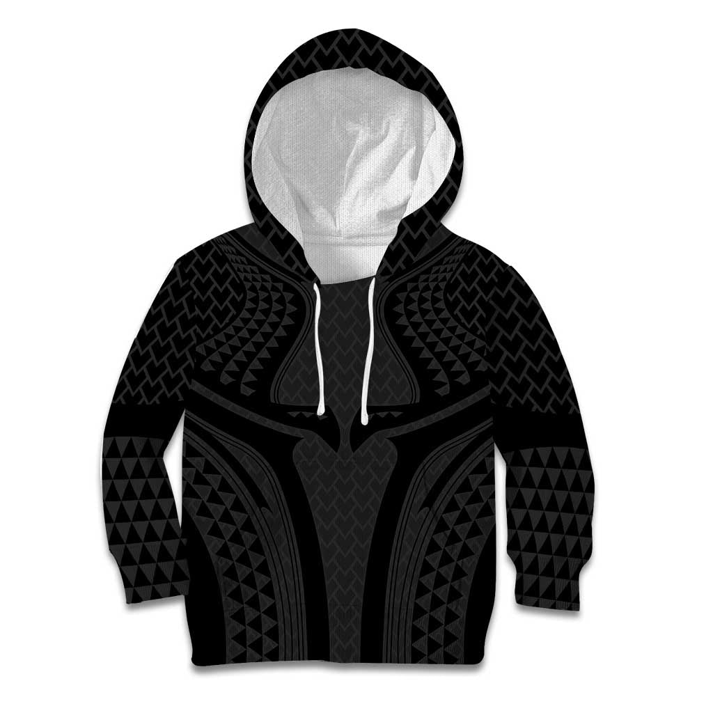 Hawaiian Kakau Art Tattoos Aquaman Style Kid Hoodie Black Version - Polynesian Pride