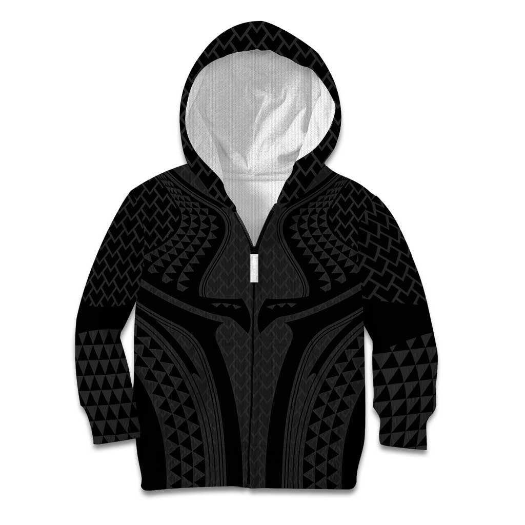 Hawaiian Kakau Art Tattoos Aquaman Style Kid Hoodie Black Version - Polynesian Pride