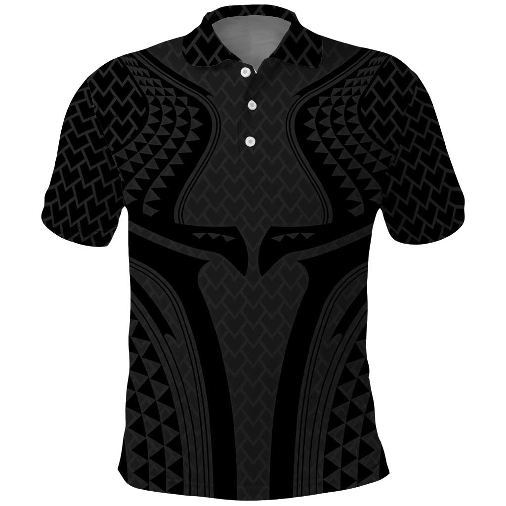 Hawaiian Kakau Art Tattoos Aquaman Style Polo Shirt Black Version - Polynesian Pride