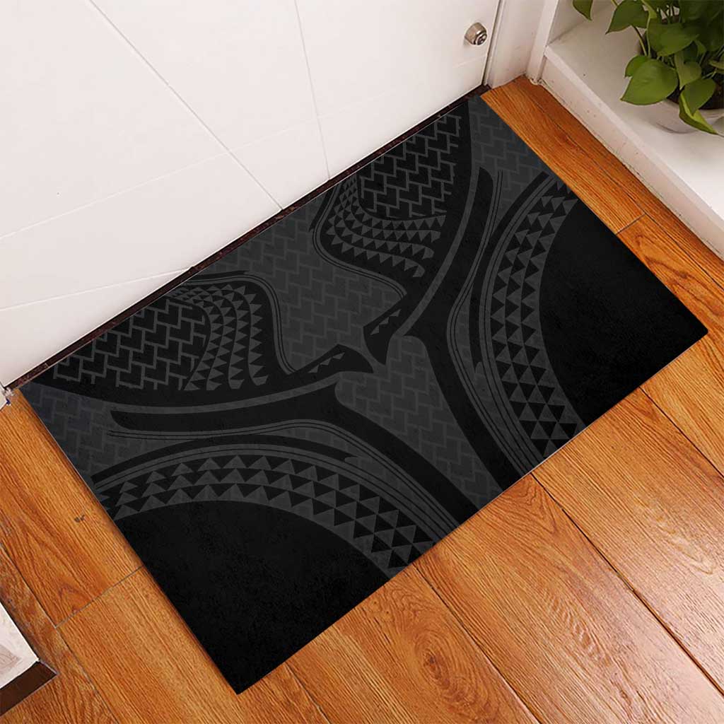 Hawaiian Kakau Art Tattoos Aquaman Style Rubber Doormat Black Version LT03 - Polynesian Pride