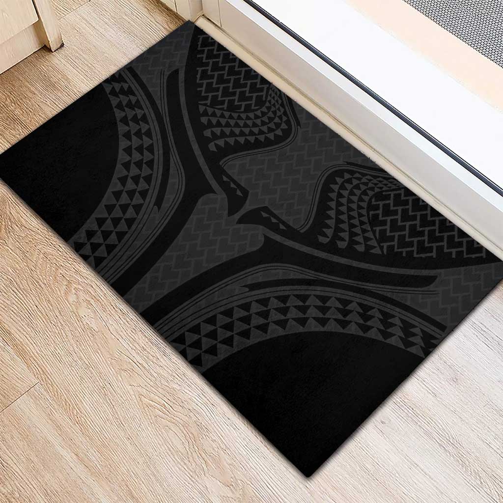 Hawaiian Kakau Art Tattoos Aquaman Style Rubber Doormat Black Version LT03 - Polynesian Pride