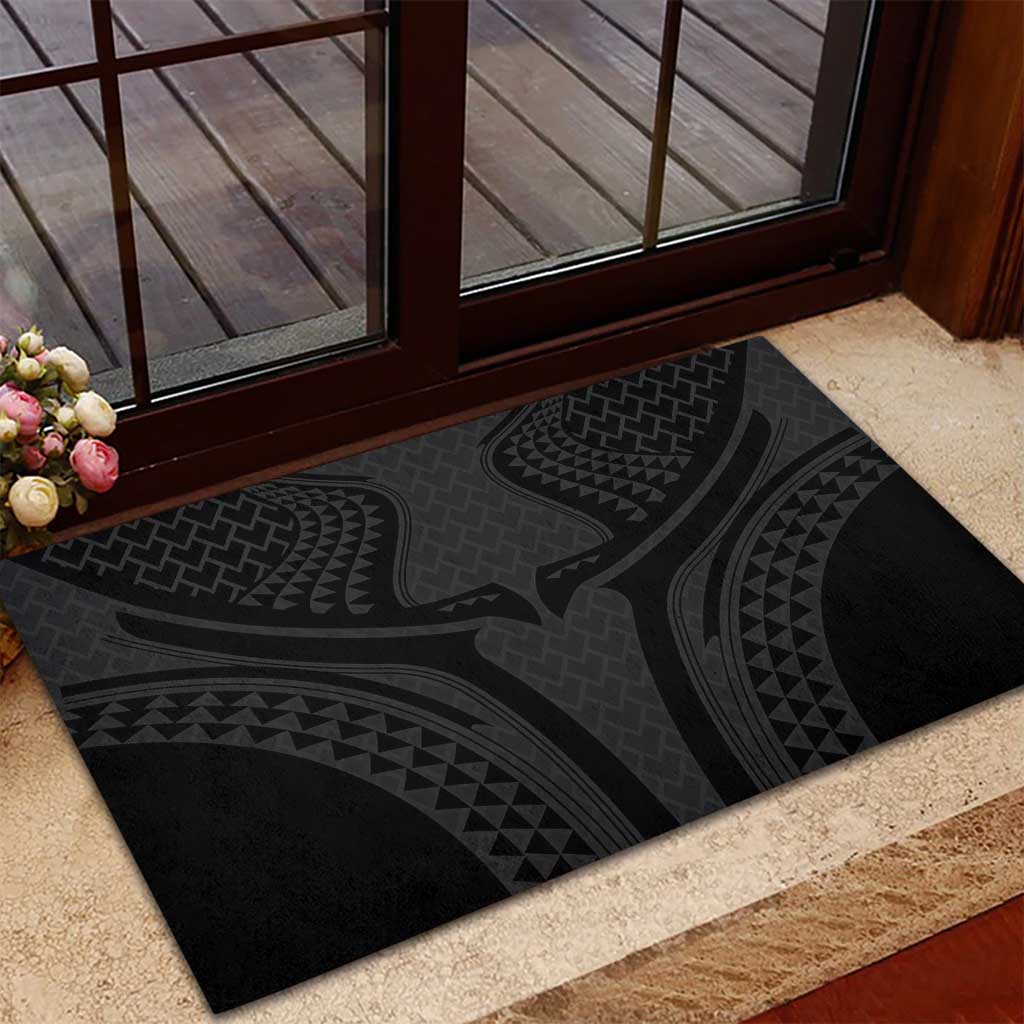 Hawaiian Kakau Art Tattoos Aquaman Style Rubber Doormat Black Version LT03 - Polynesian Pride