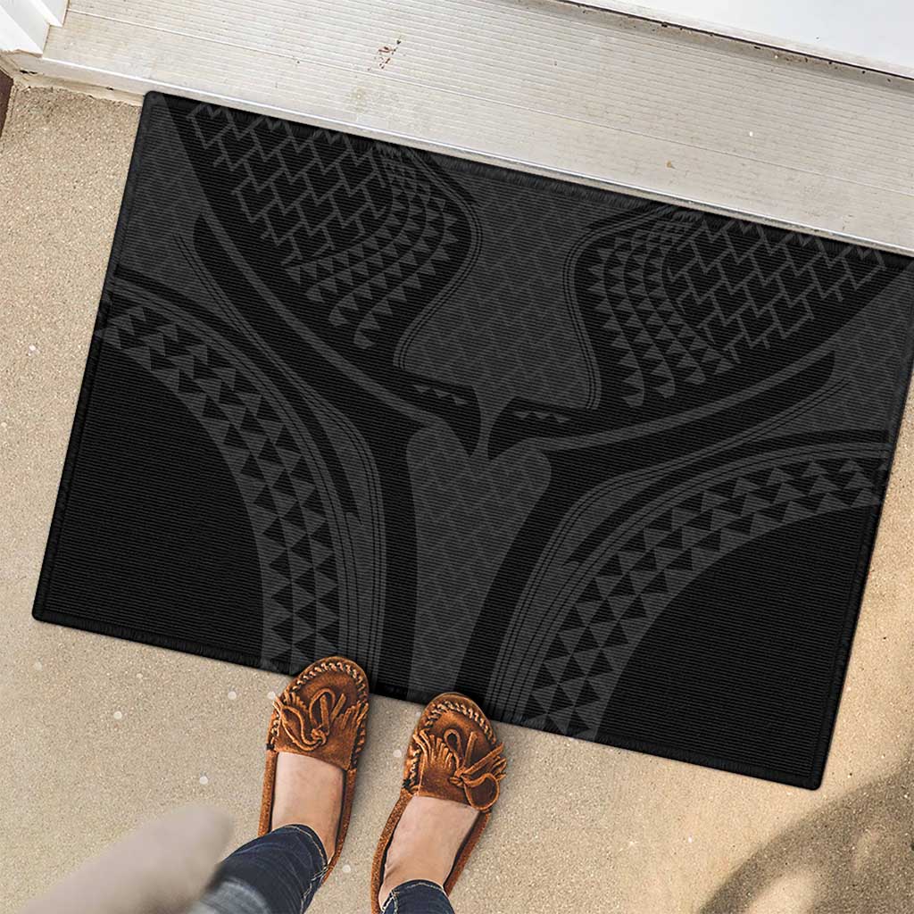 Hawaiian Kakau Art Tattoos Aquaman Style Rubber Doormat Black Version LT03 - Polynesian Pride