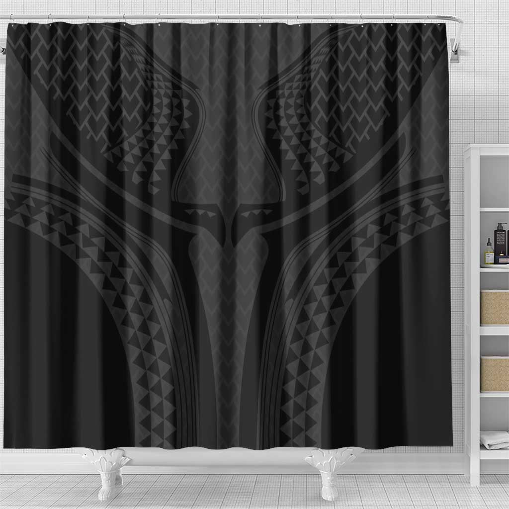 Hawaiian Kakau Art Tattoos Aquaman Style Shower Curtain Black Version - Polynesian Pride