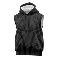 Hawaiian Kakau Art Tattoos Aquaman Style Sleeveless Hoodie Black Version - Polynesian Pride