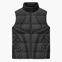 Hawaiian Kakau Art Tattoos Aquaman Style Sleeveless Puffer Jacket Black Version LT03 Unisex Black - Polynesian Pride
