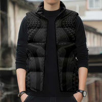Hawaiian Kakau Art Tattoos Aquaman Style Sleeveless Puffer Jacket Black Version LT03 - Polynesian Pride