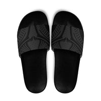 Hawaiian Kakau Art Tattoos Aquaman Style Slide Sandals Black Version - Polynesian Pride