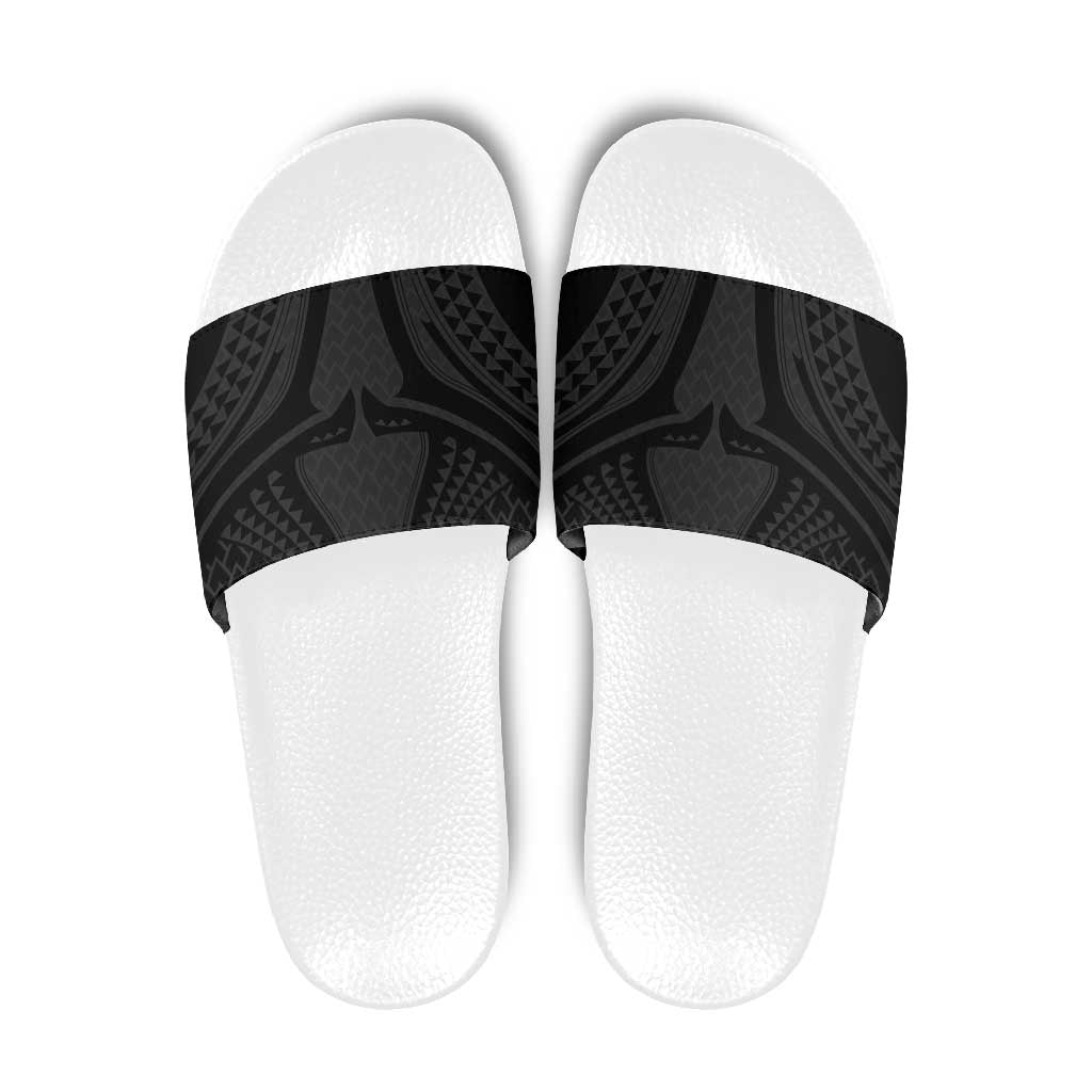 Hawaiian Kakau Art Tattoos Aquaman Style Slide Sandals Black Version - Polynesian Pride