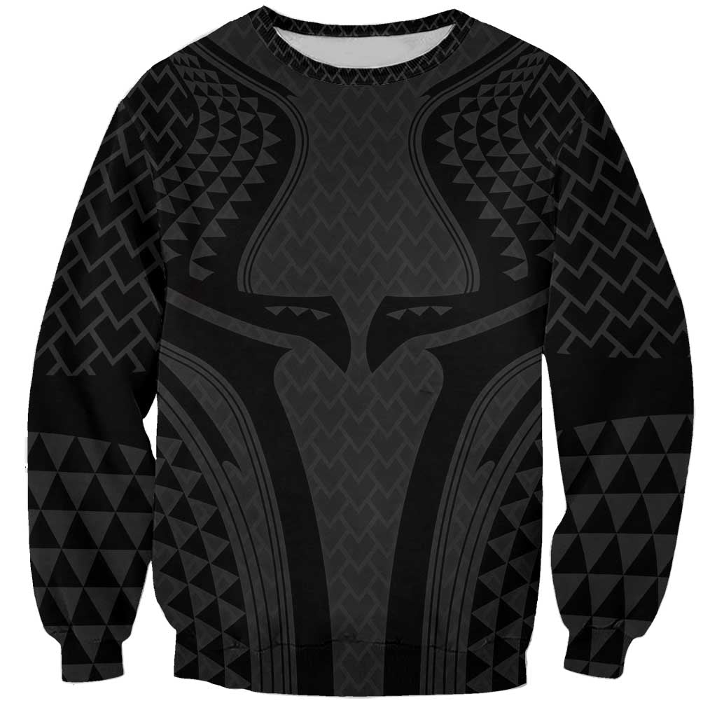 Hawaiian Kakau Art Tattoos Aquaman Style Sweatshirt Black Version LT03 Unisex Black - Polynesian Pride