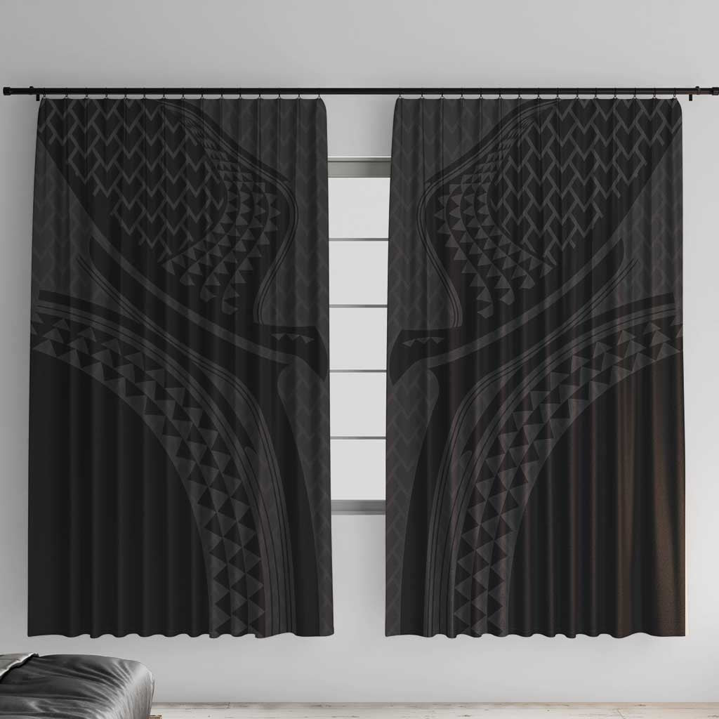 Hawaiian Kakau Art Tattoos Aquaman Style Window Curtain Black Version - Polynesian Pride