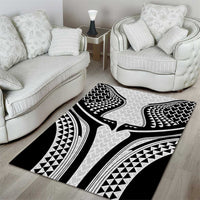 Hawaiian Kakau Art Tattoos Aquaman Style Area Rug White Version - Polynesian Pride