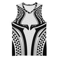 Hawaiian Kakau Art Tattoos Aquaman Style Basketball Jersey White Version LT03 Unisex White - Polynesian Pride