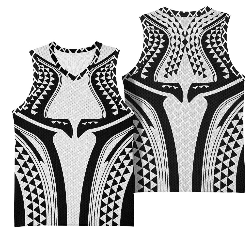 Hawaiian Kakau Art Tattoos Aquaman Style Basketball Jersey White Version LT03 - Polynesian Pride