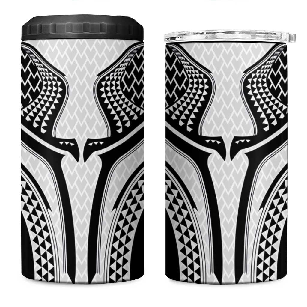 Hawaiian Kakau Art Tattoos Aquaman Style 4 in 1 Can Cooler Tumbler White Version - Polynesian Pride