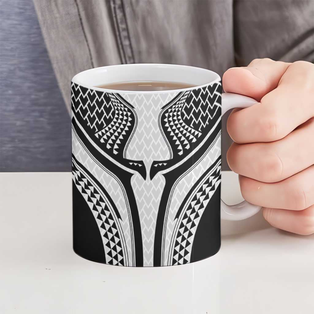 Hawaiian Kakau Art Tattoos Aquaman Style Ceramic Mug White Version - Polynesian Pride
