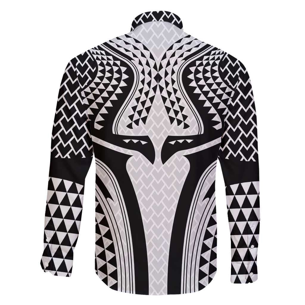 Hawaiian Kakau Art Tattoos Aquaman Style Family Matching Short Sleeve Bodycon Dress and Hawaiian Shirt White Version - Polynesian Pride