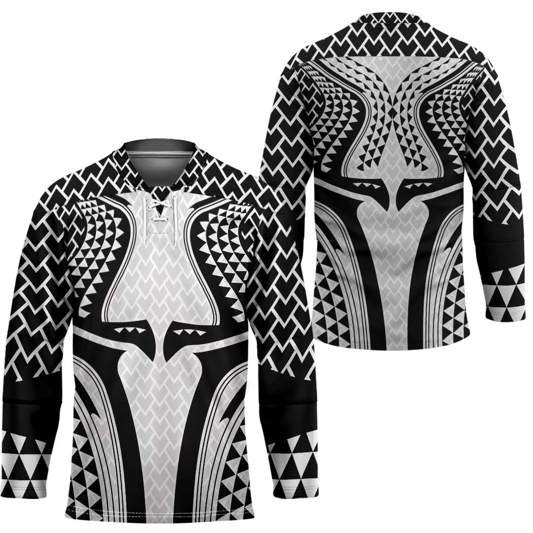 Hawaiian Kakau Art Tattoos Aquaman Style Hockey Jersey White Version - Polynesian Pride