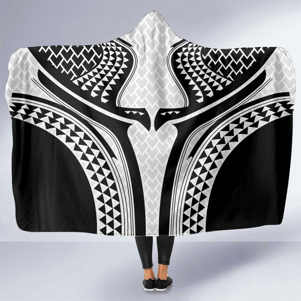 Hawaiian Kakau Art Tattoos Aquaman Style Hooded Blanket White Version LT03 One Size White - Polynesian Pride
