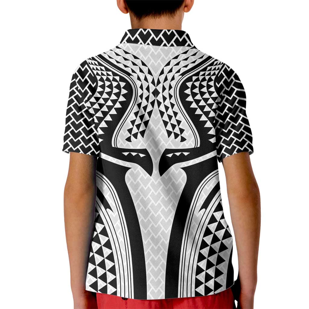 Hawaiian Kakau Art Tattoos Aquaman Style Kid Polo Shirt White Version - Polynesian Pride
