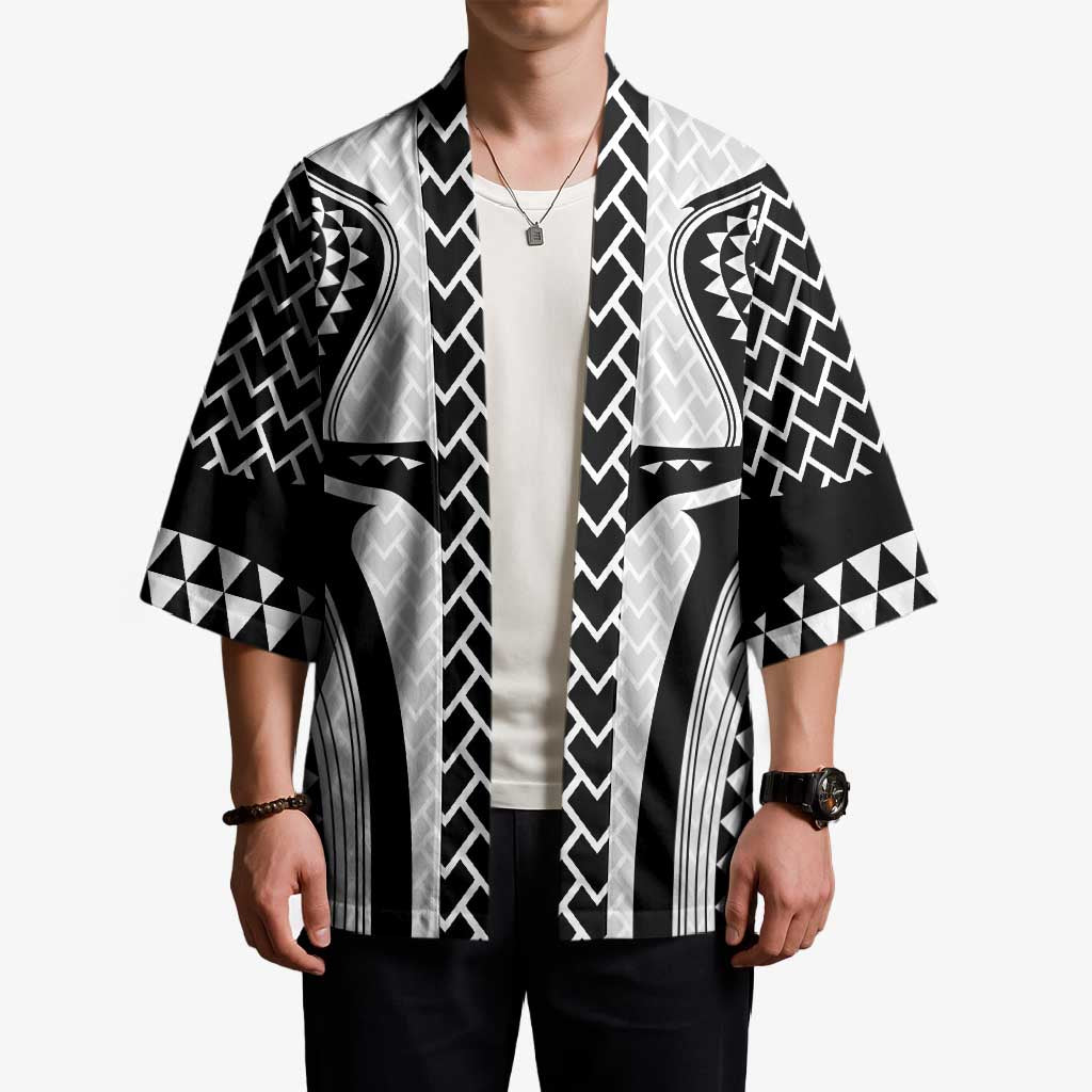 Hawaiian Kakau Art Tattoos Aquaman Style Kimono White Version - Polynesian Pride