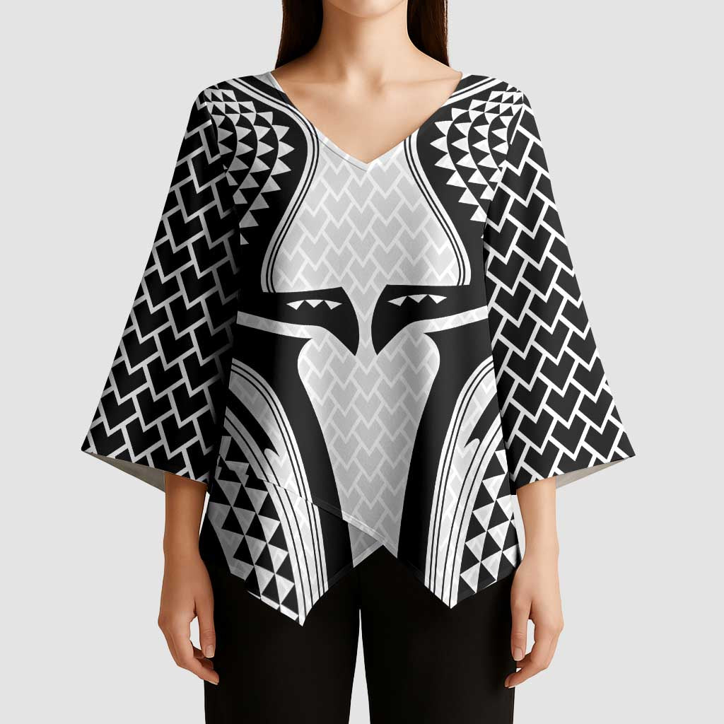 Hawaiian Kakau Art Tattoos Aquaman Style Kimono Sleeve Blouse White Version - Polynesian Pride