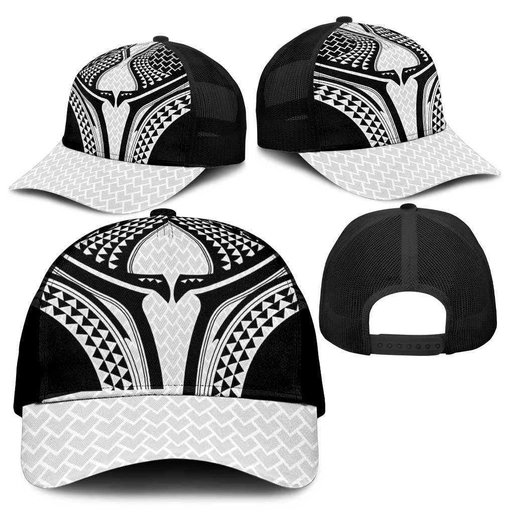 Hawaiian Kakau Art Tattoos Aquaman Style Mesh Trucker Cap White Version - Polynesian Pride