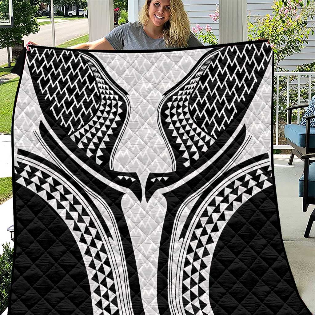 Hawaiian Kakau Art Tattoos Aquaman Style Quilt White Version - Polynesian Pride