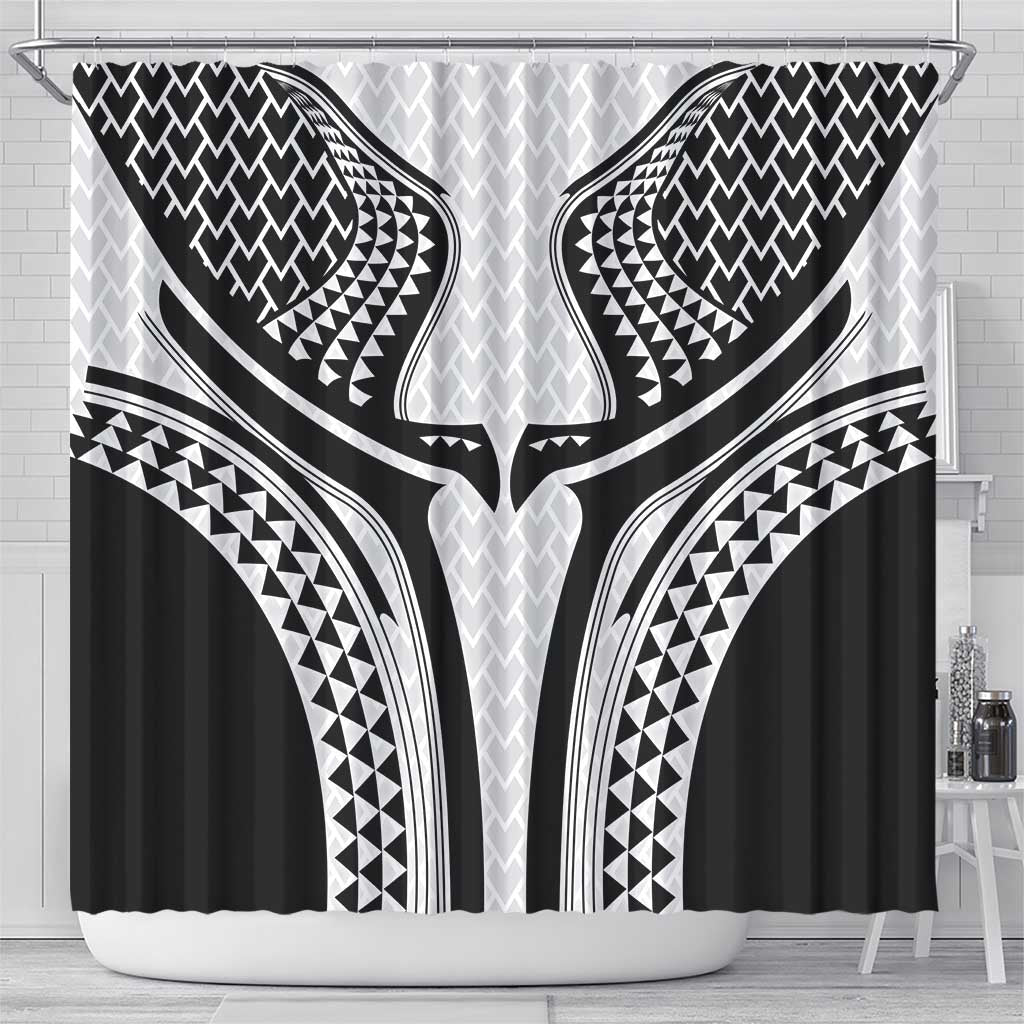 Hawaiian Kakau Art Tattoos Aquaman Style Shower Curtain White Version LT03 - Polynesian Pride