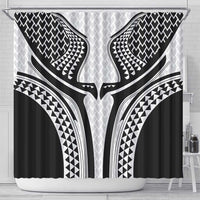 Hawaiian Kakau Art Tattoos Aquaman Style Shower Curtain White Version LT03 - Polynesian Pride