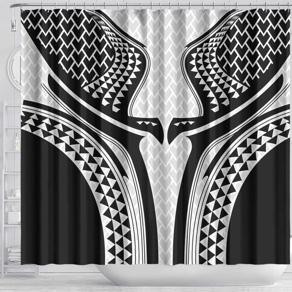 Hawaiian Kakau Art Tattoos Aquaman Style Shower Curtain White Version LT03 - Polynesian Pride