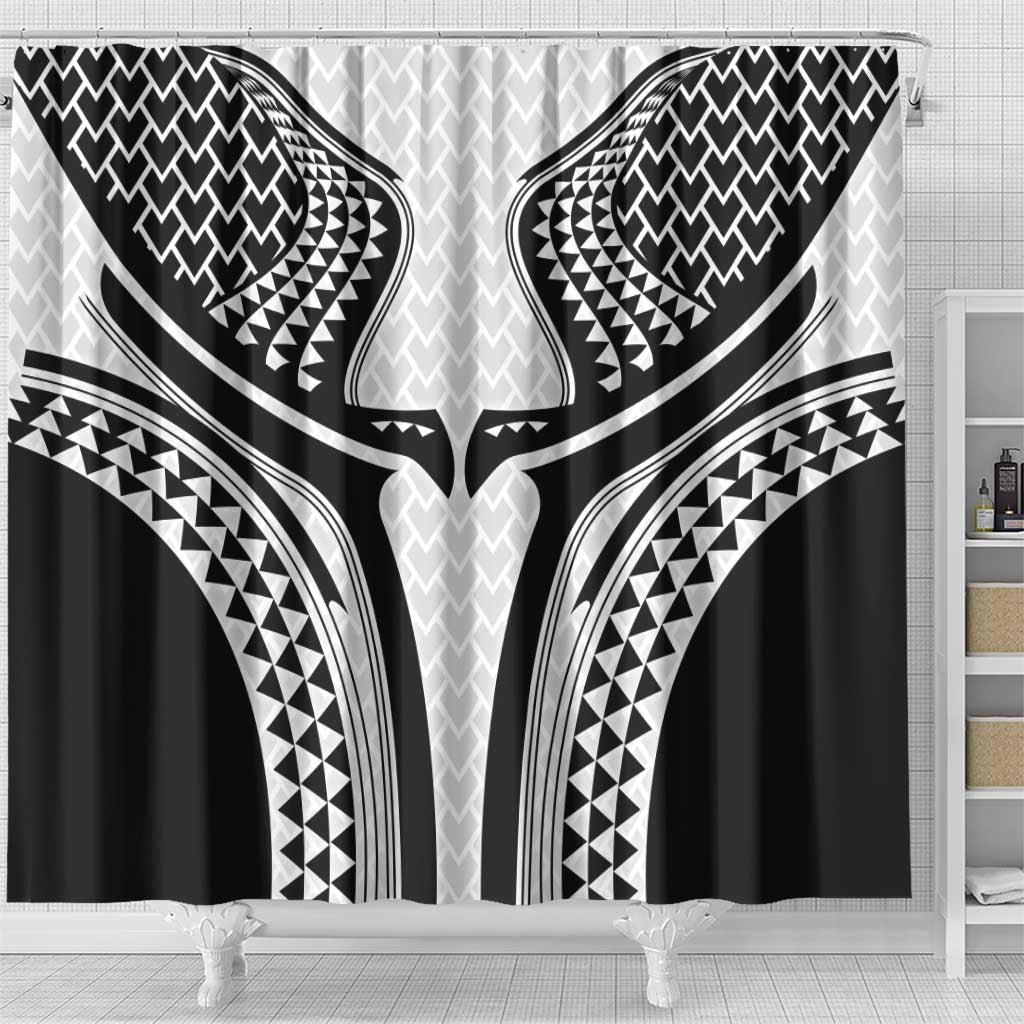 Hawaiian Kakau Art Tattoos Aquaman Style Shower Curtain White Version LT03 - Polynesian Pride