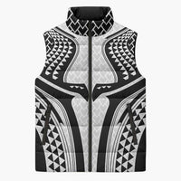 Hawaiian Kakau Art Tattoos Aquaman Style Sleeveless Puffer Jacket White Version LT03 Unisex White - Polynesian Pride